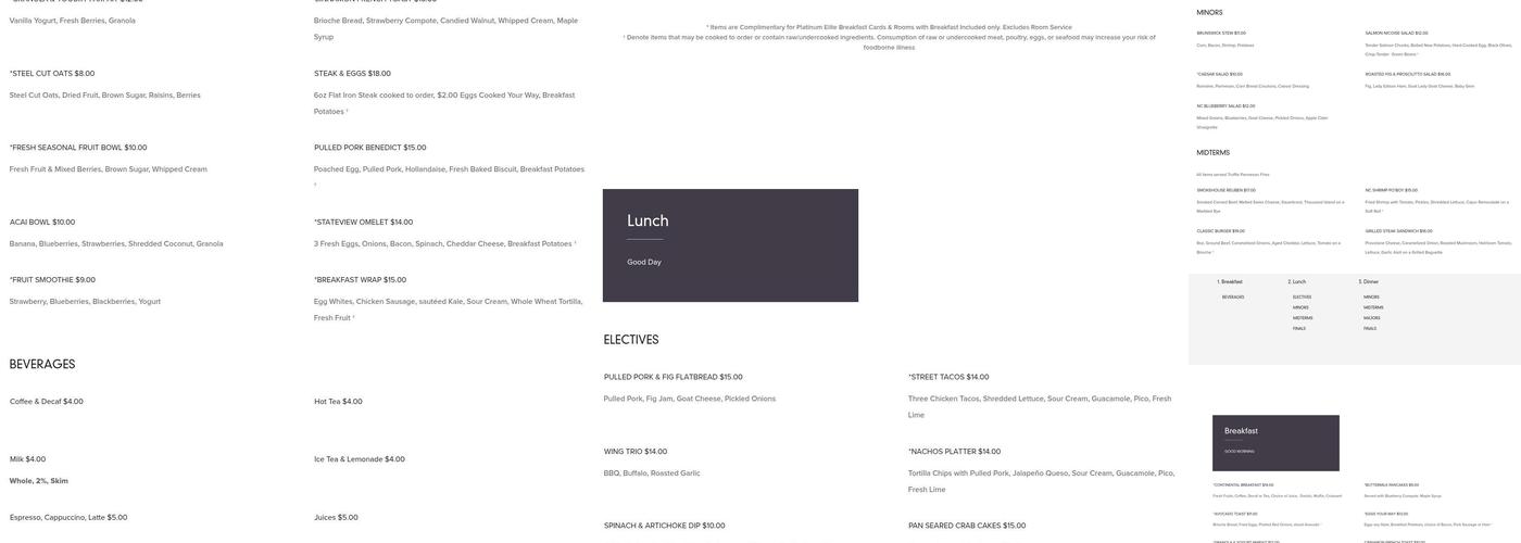 Flask & Beaker Menu