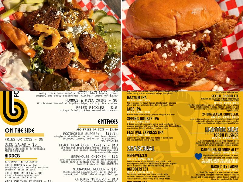 Foothills Brewing Tasting Room Menu