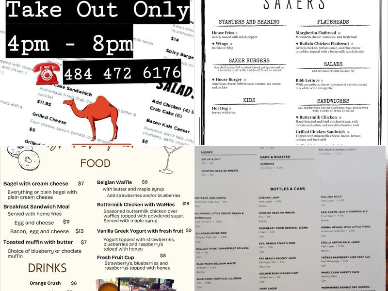 Saxers Pub Menu