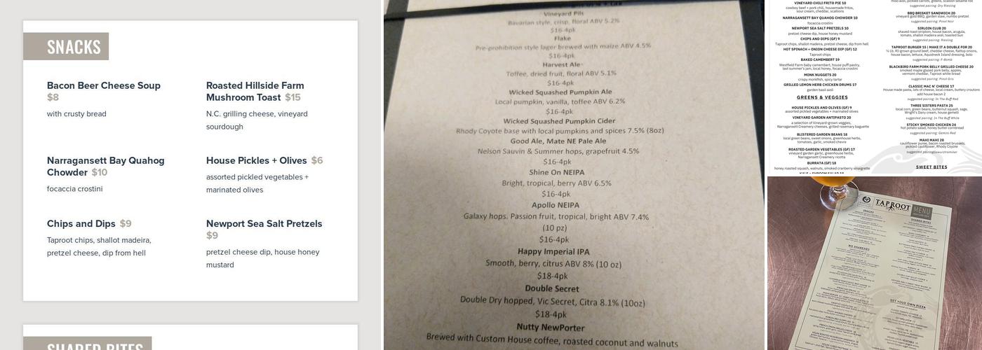 Taproot Brewing Co. Menu