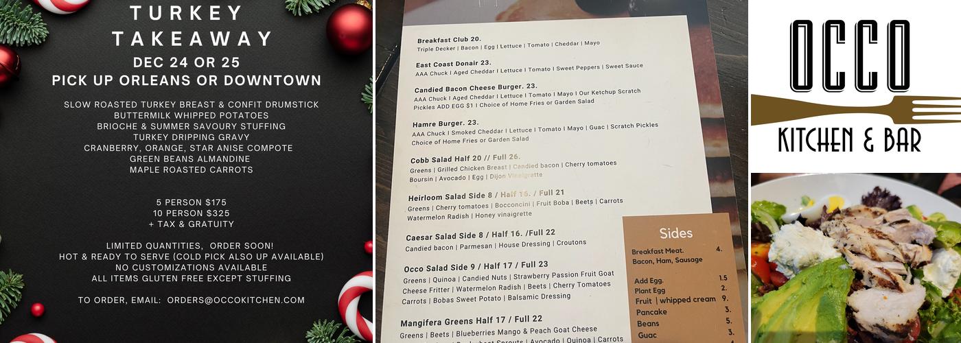 OCCO Kitchen & Bar Menu