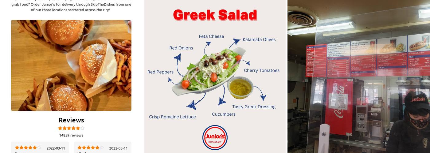 Junior's Restaurant Menu
