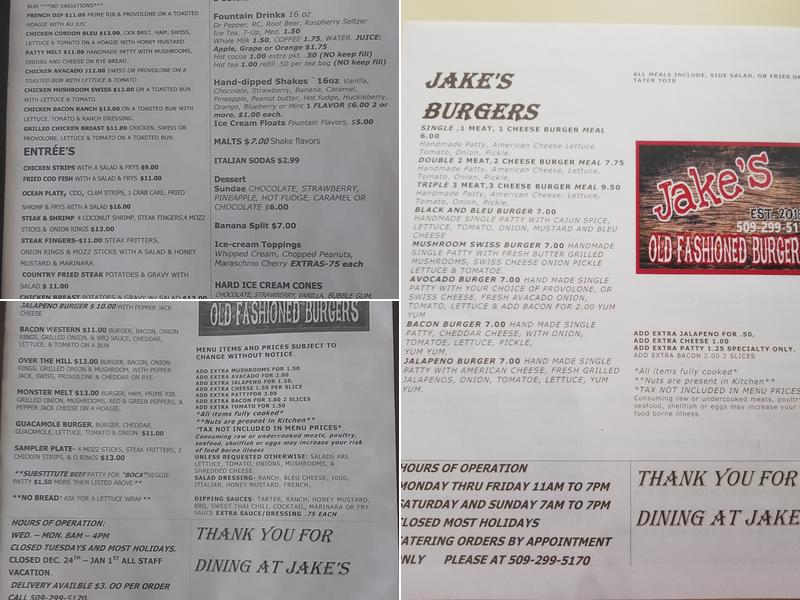 Jake's Menu