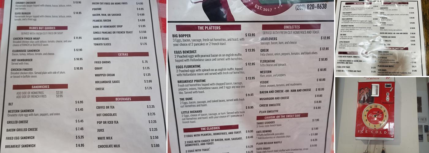 East Side Diner Menu