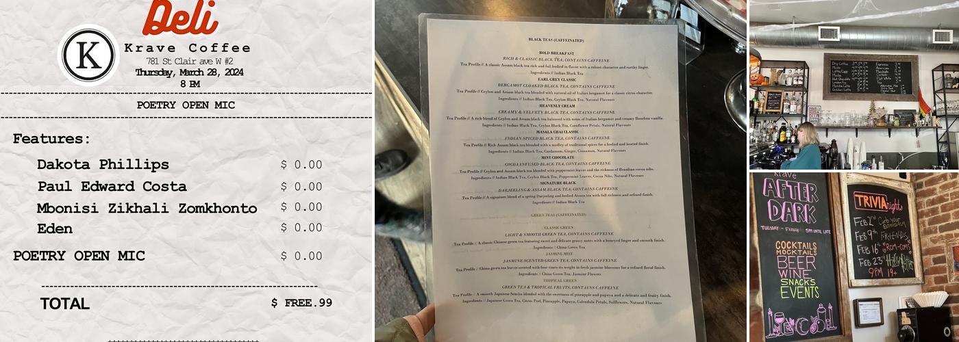 Krave Coffee Menu