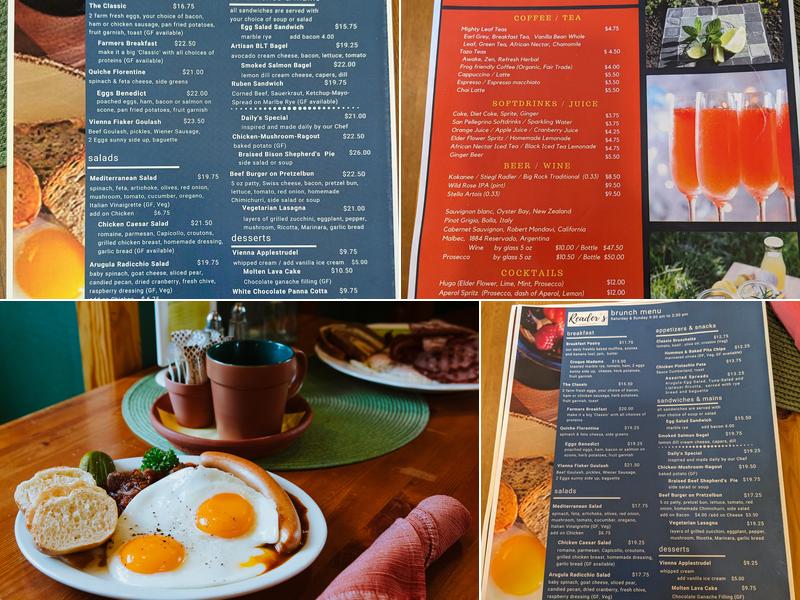 Reader's Garden Cafe Menu