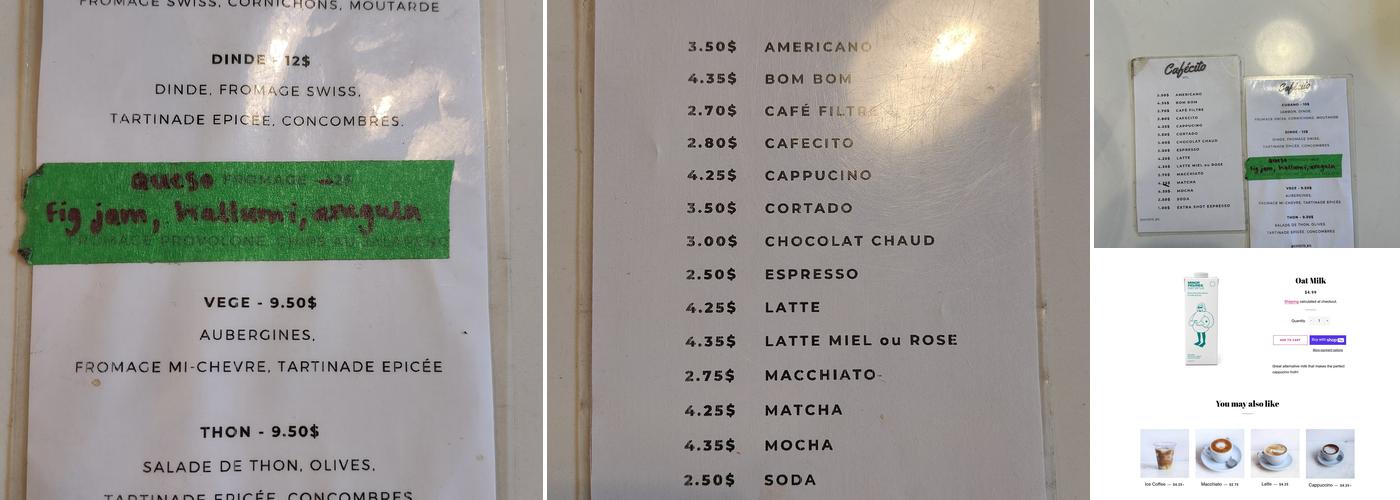 Cafecito Menu