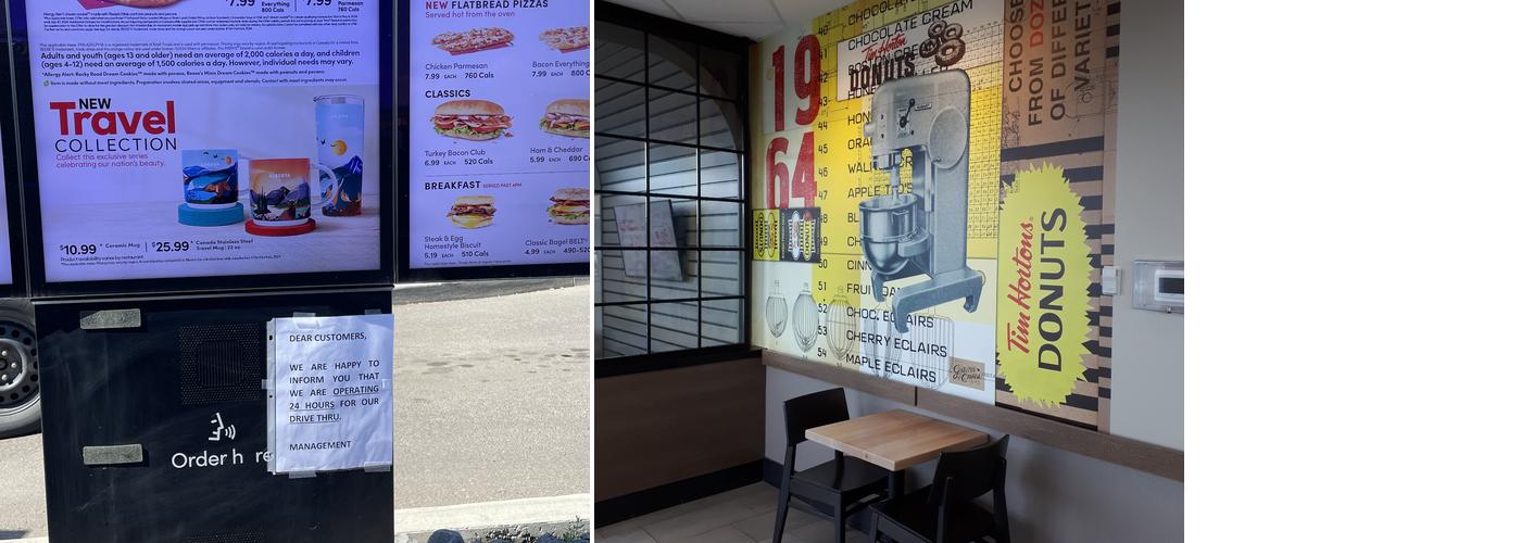 Tim Hortons Menu