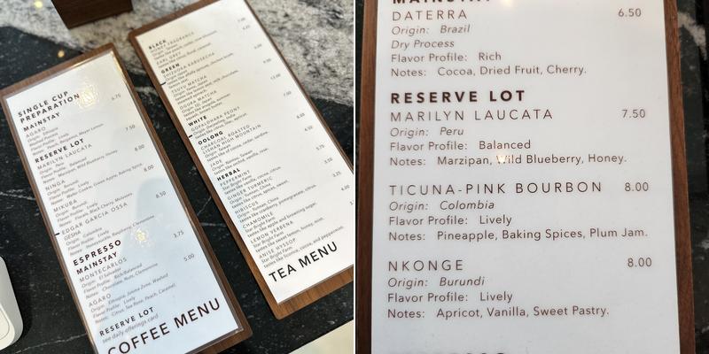 Composition Coffee Menu