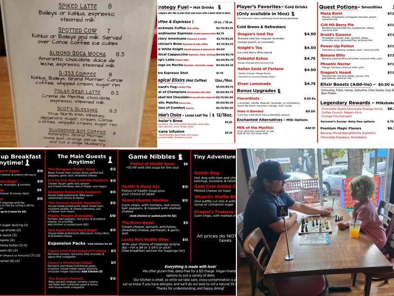 The Board Room Cafe Menu