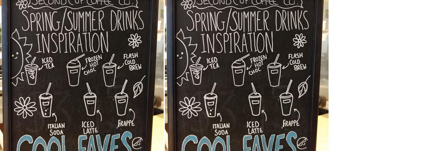 Second Cup Café Menu