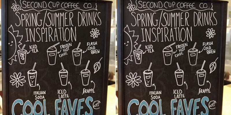 Second Cup Café Menu