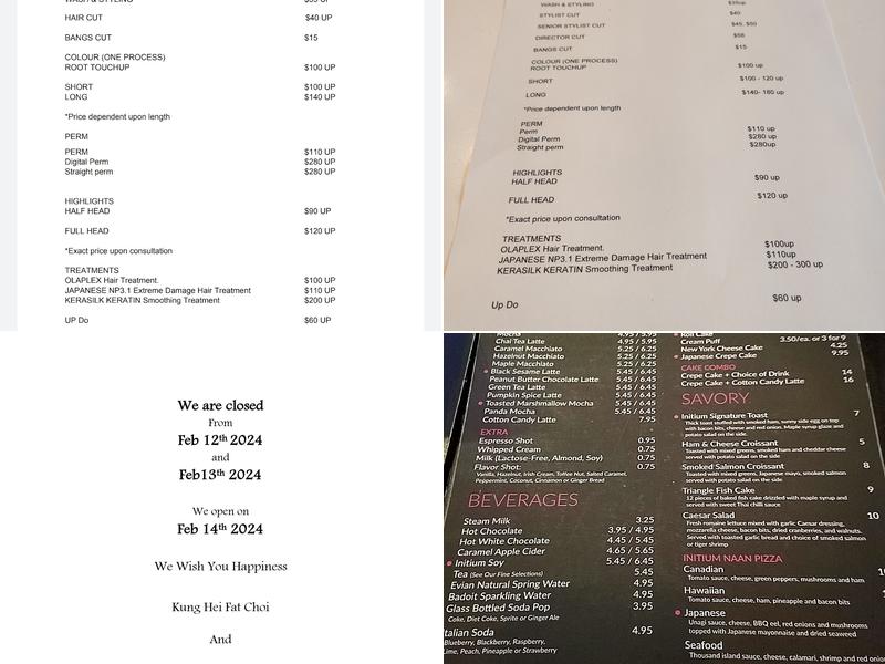 Initium Menu