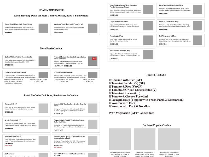Soups & Things Menu