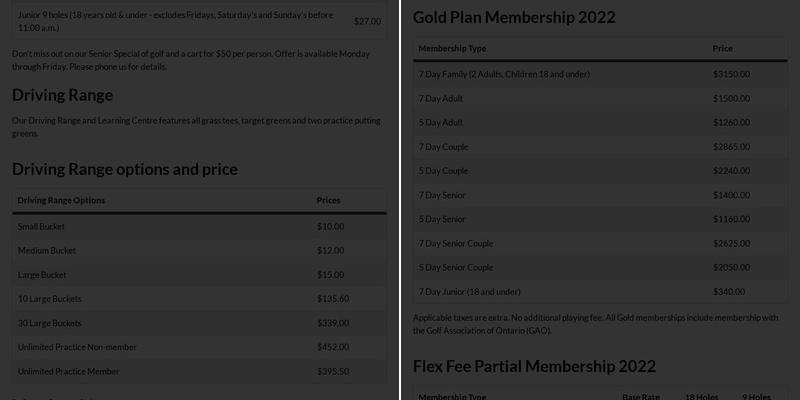The Exchange Cafe Menu