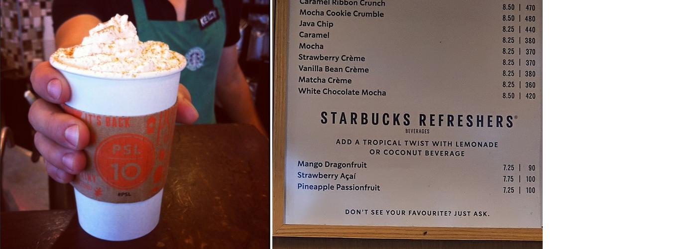 Starbucks Menu