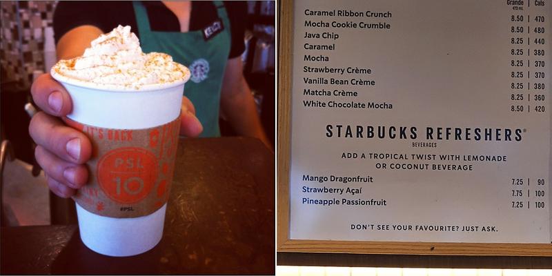 Starbucks Menu