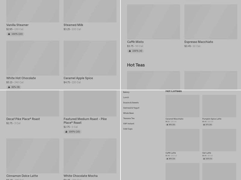 Starbucks Menu