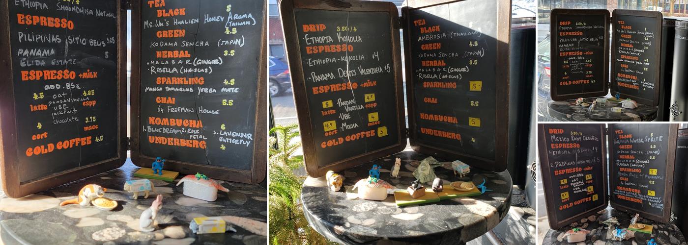 Four Letter Word Coffee Menu