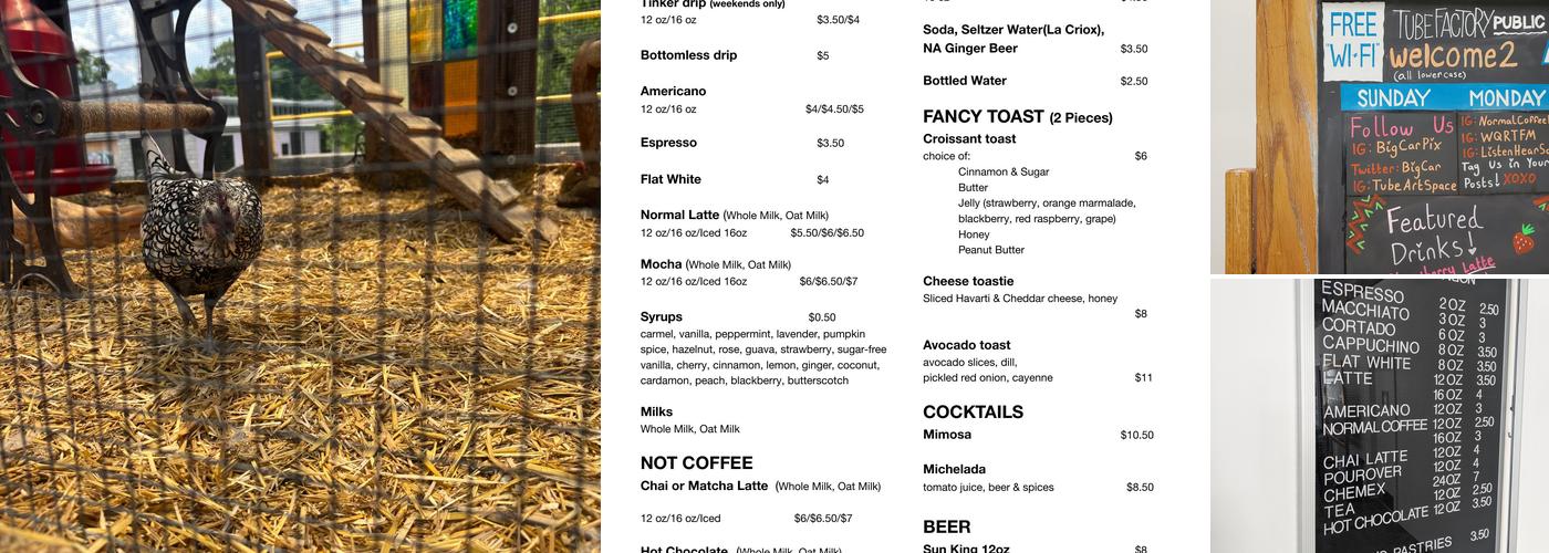 Normal Coffee Menu