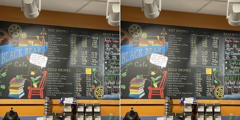 Black Bear Café Menu