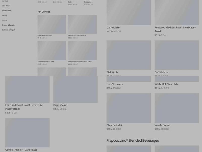 Starbucks Menu