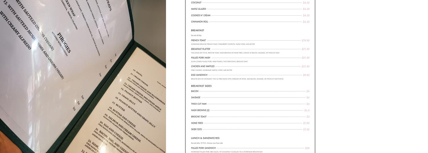 Fat Doughnut Menu