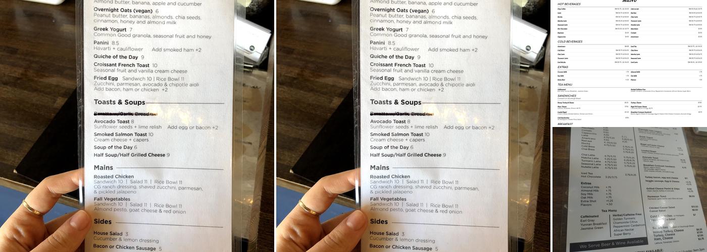 Common Good Harlem Menu