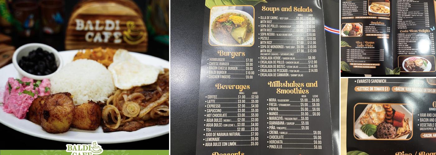 Baldi Café Restaurant Menu