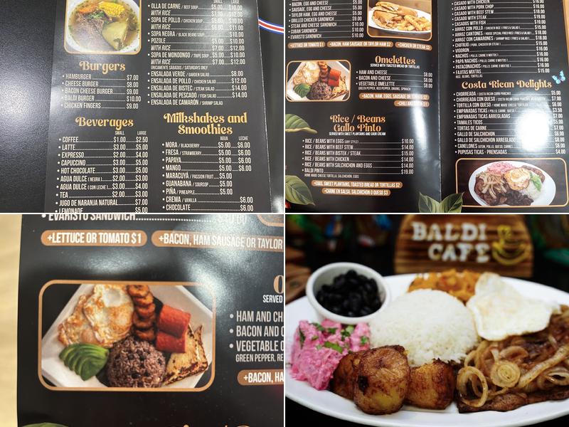 Baldi Café Restaurant Menu