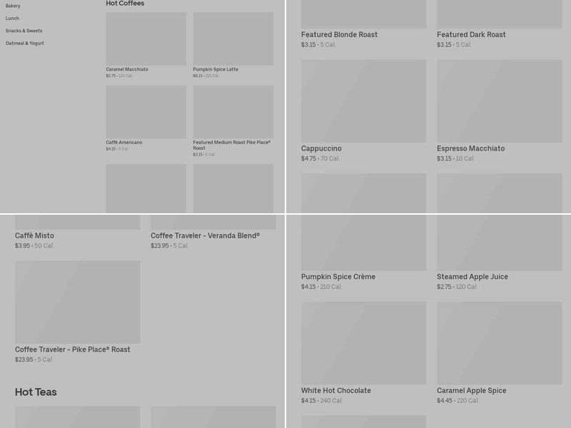 Starbucks Menu