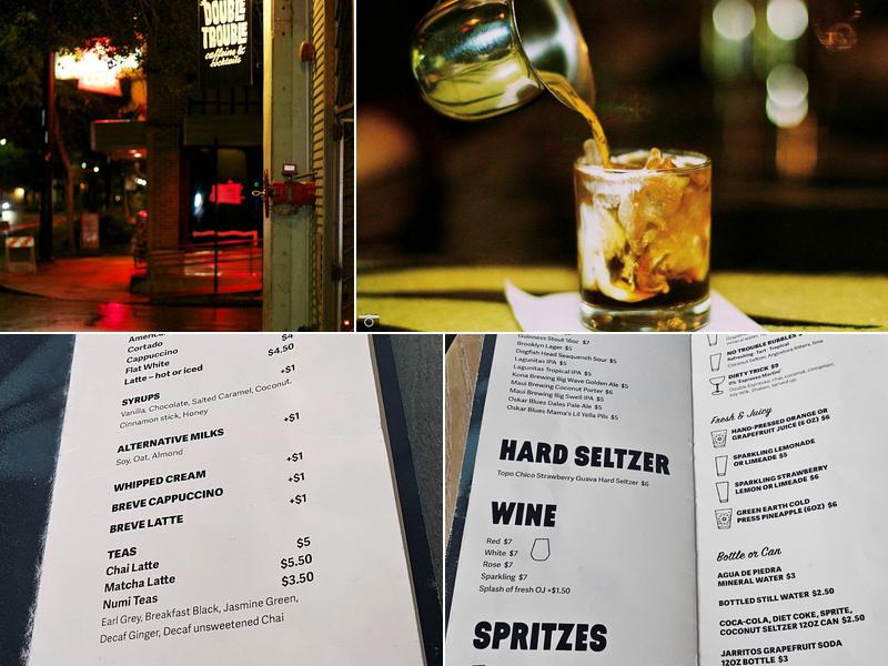 Double Trouble Caffeine & Cocktails Menu