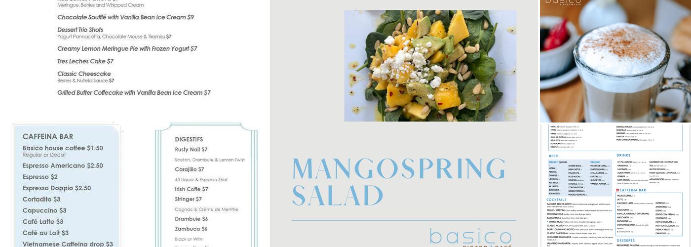 Basico Bistro + Café Menu