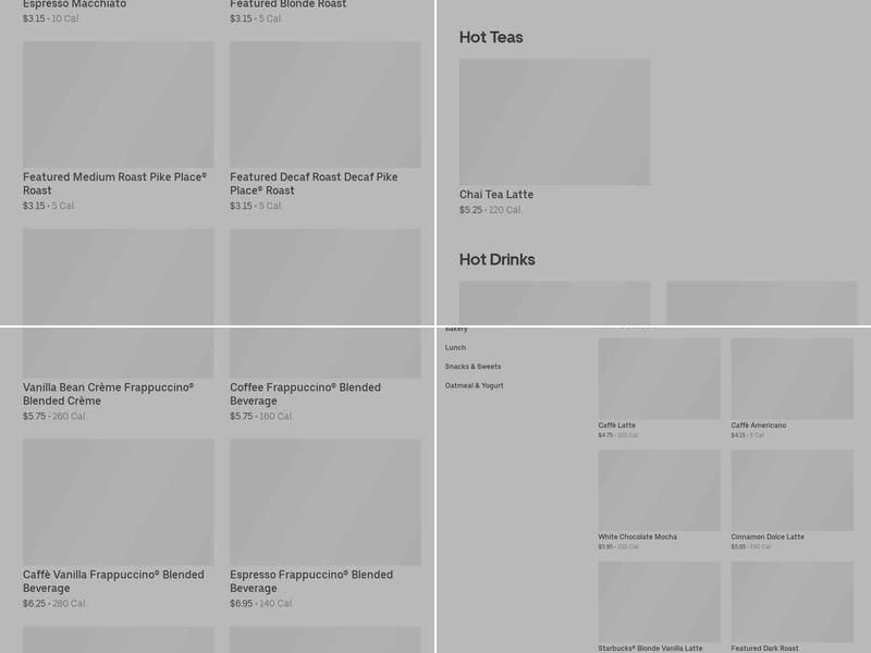 Starbucks Menu