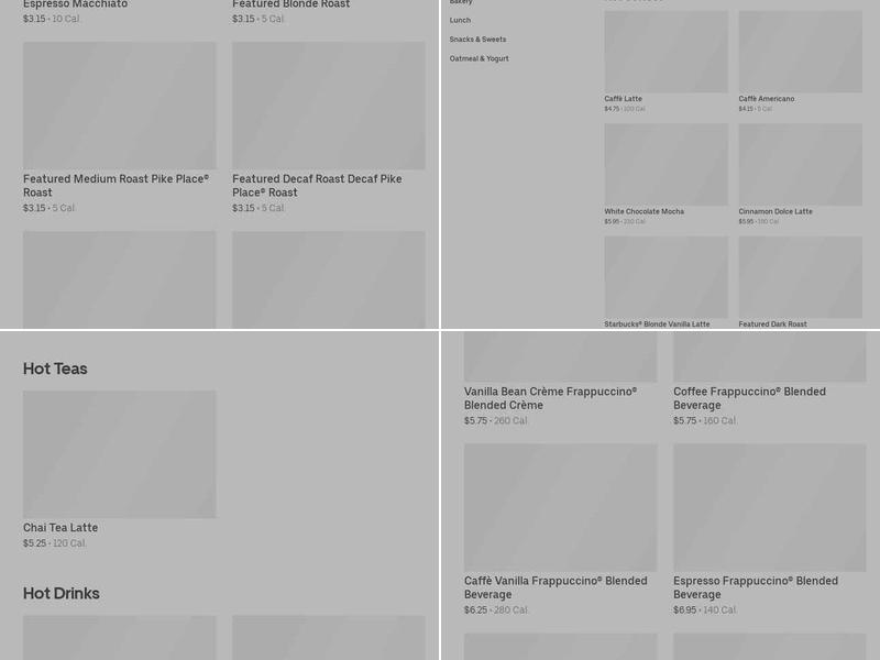 Starbucks Menu