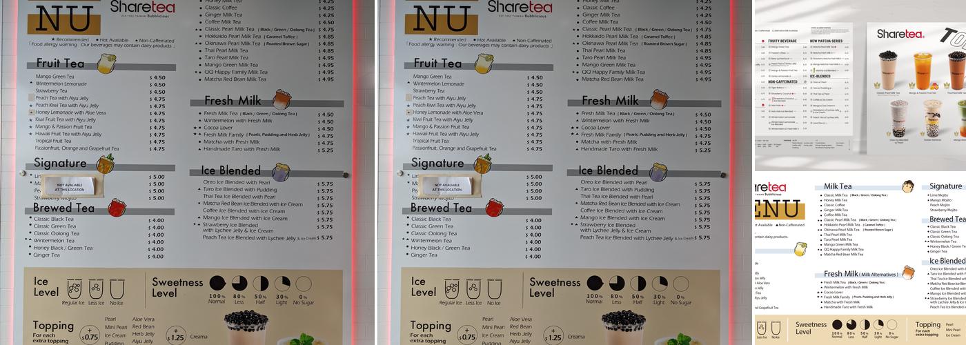 Sharetea Menu