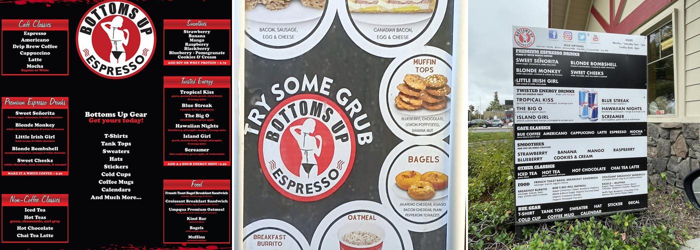 Bottoms Up Espresso Menu