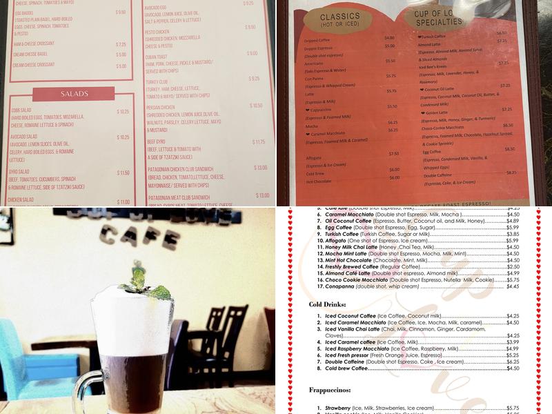 Cup of Love Cafe Menu