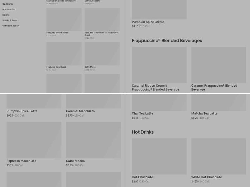 Starbucks Menu