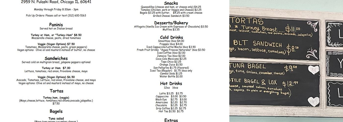 Café Fénix Menu