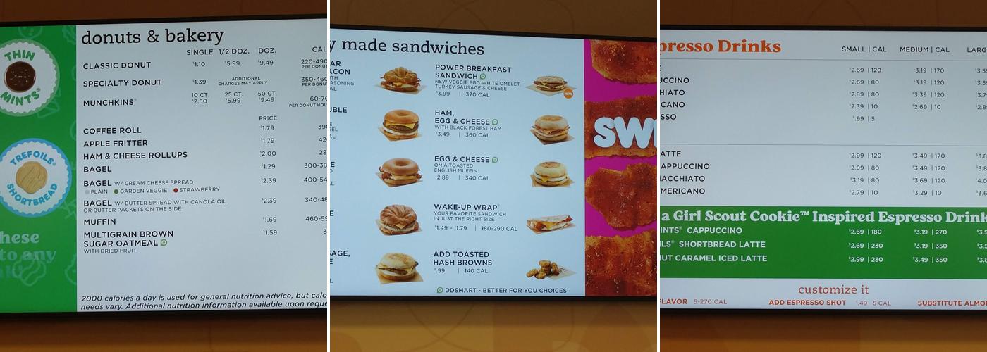 Dunkin' Menu