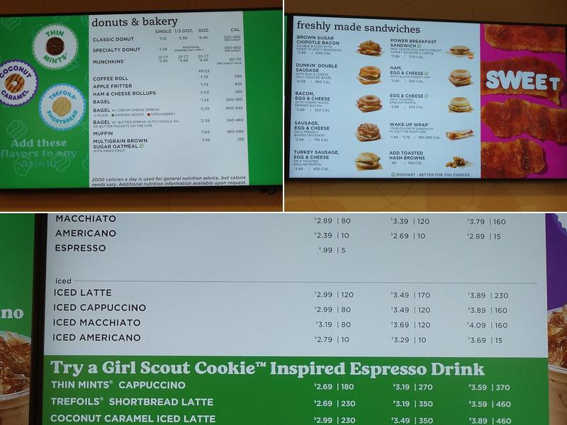Dunkin' Menu