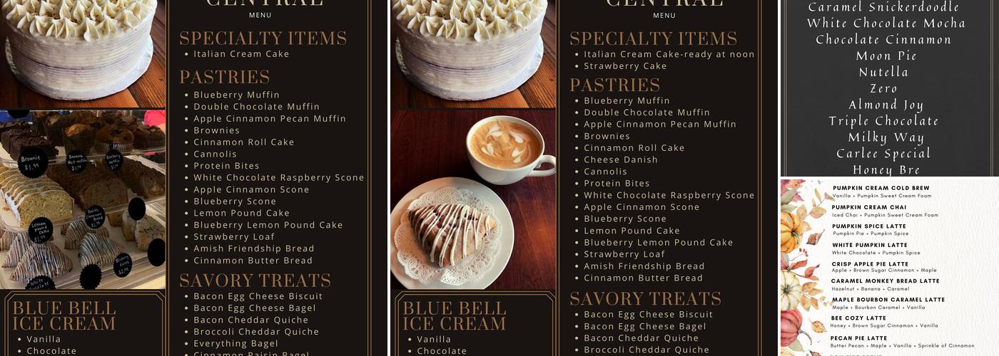 Coffee Central Menu
