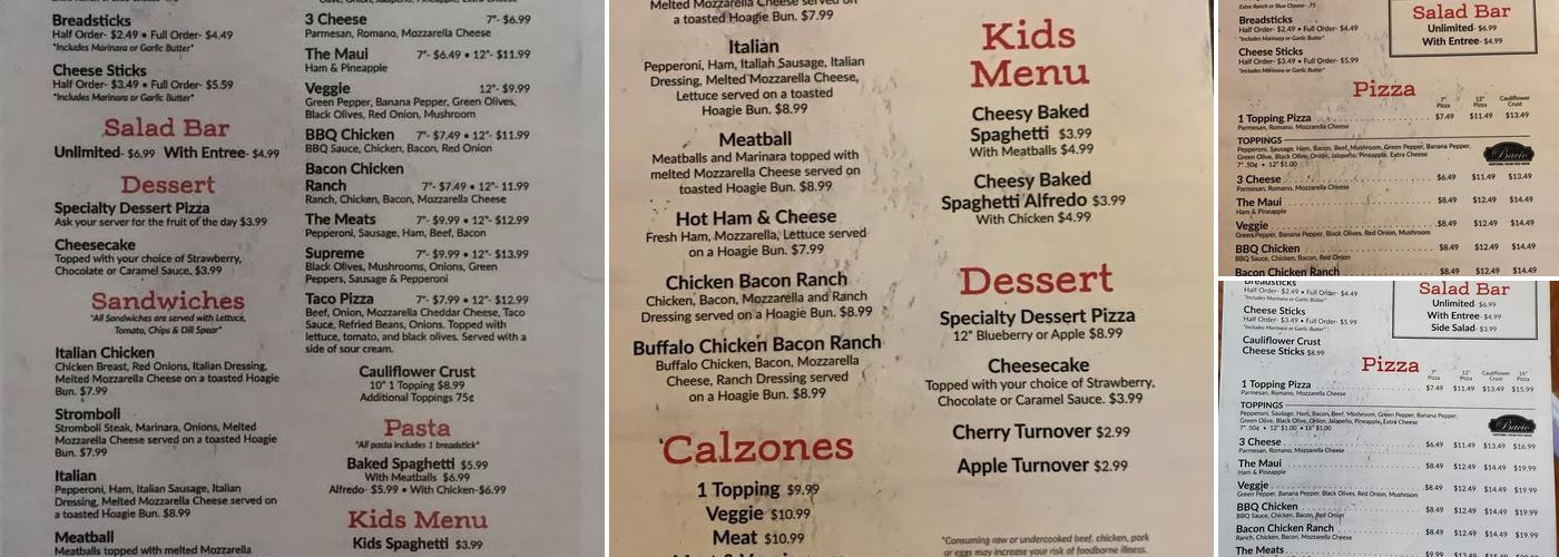 Downtown Pizza Pub, Harrodsburg Menu