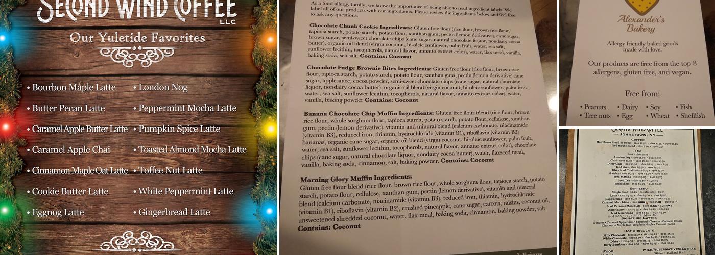 Second Wind Coffee Menu