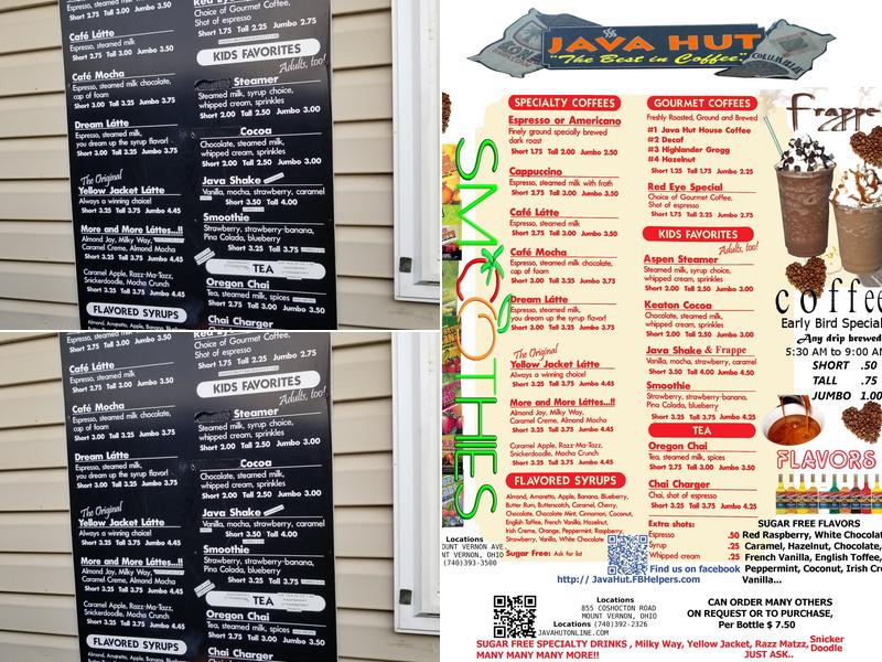 Java Hut Menu