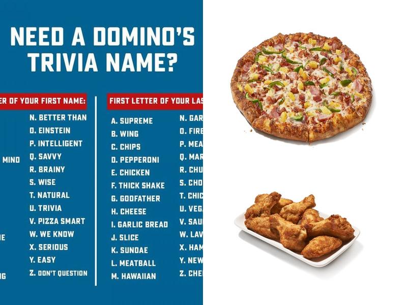 Domino's Pizza Menu