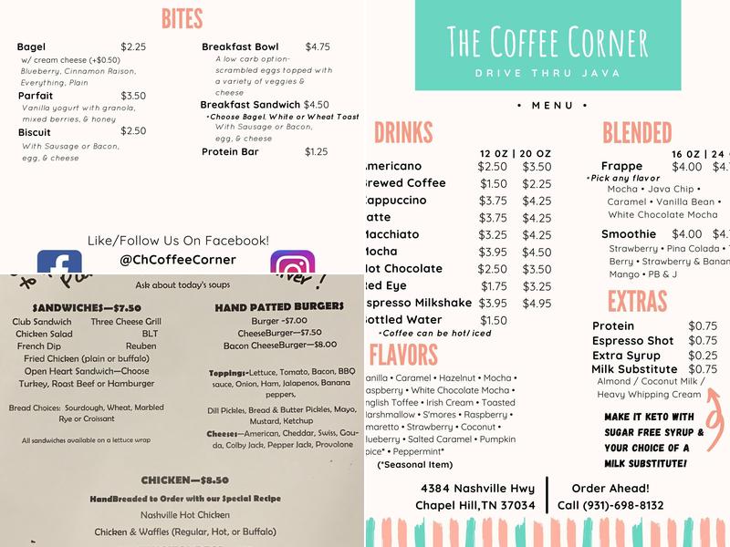 Farmstead Coffee Co. Menu