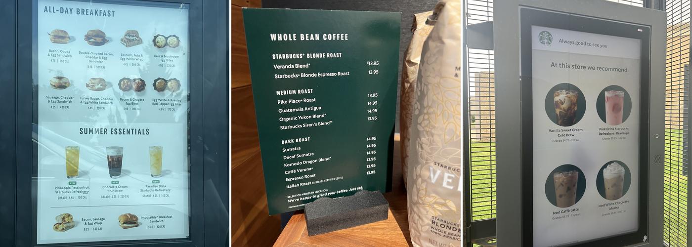 Starbucks Menu