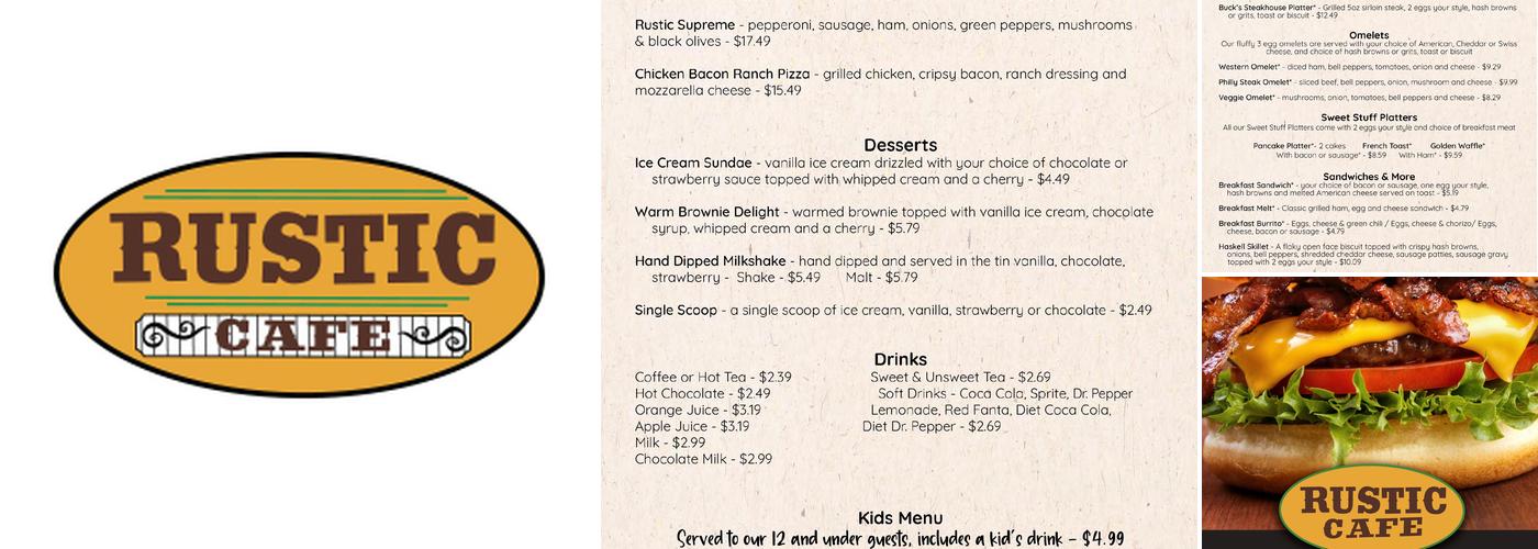 Rustic Café Menu
